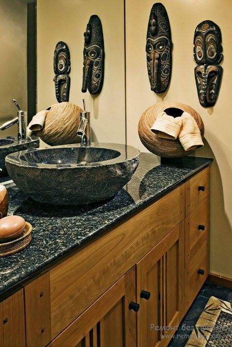 Afrika tarzı banyo mobilyaları