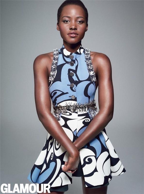 Pelėda prašmatni afrikietiška vakarinė suknelė modelis afrikietiška prašmatni suknelė lupita nyongo glamour fotosesija