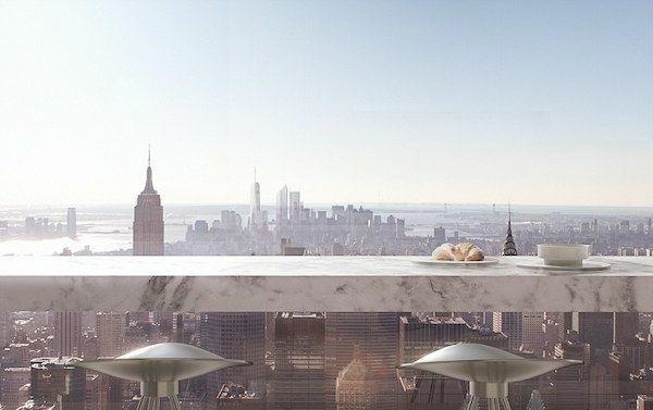 atmosfera-gražus vaizdas iš terasos-Niujorke-ryte
