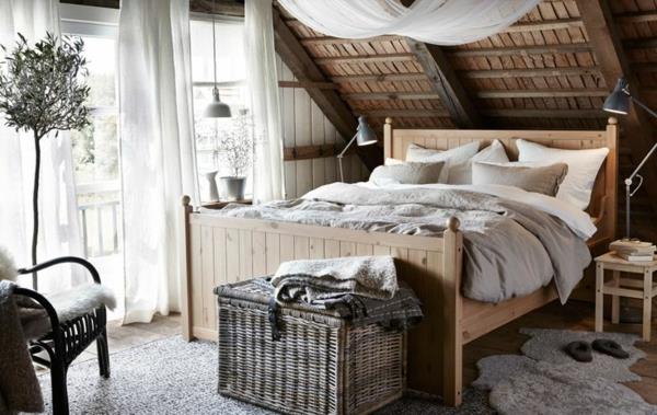 kırsal-yatak odası-lamba-yatak minderleri-içinde-neşeli-atmosfer