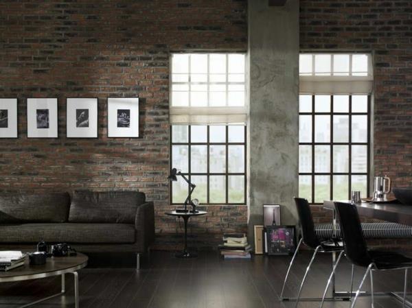ambiyans-stile-new-york-oturma odası-kanepe-taş duvarlar-tablolar