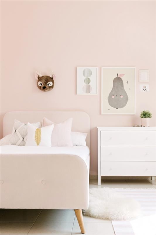 çocuk odası nasıl dekore edilir, kız odası için hangi boya, pudra pembesi oda örneği