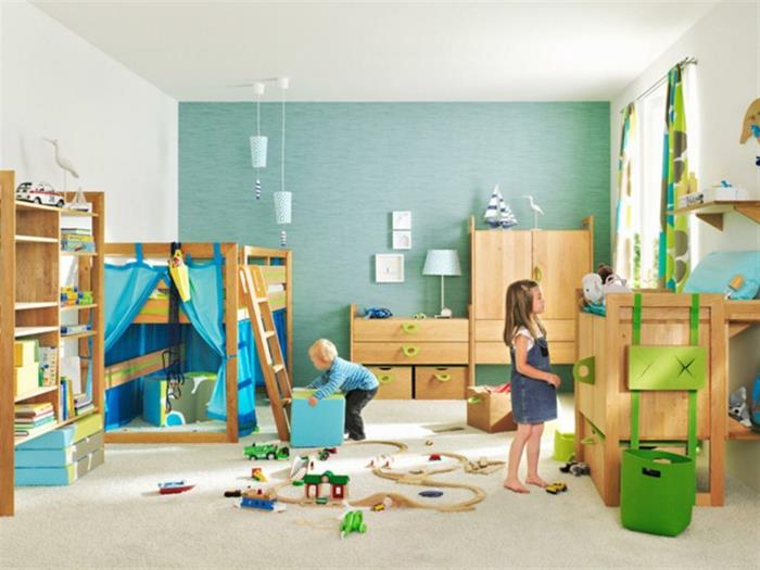 modro-rumena-igrače-shranjevanje-otroška soba-ureditev