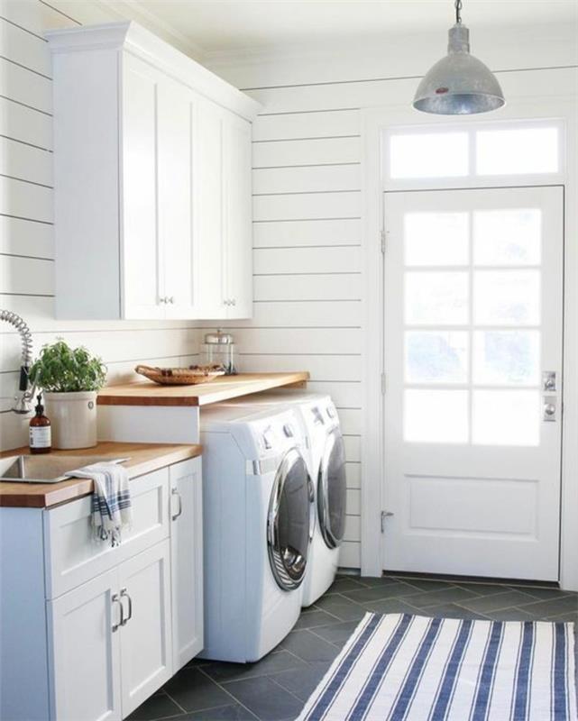 opremite svojo pralnico, lesene pulte, pralnico z omejenim prostorom