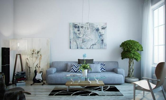 okrasite-svojo-dnevno-sobo-notranjost-ideje-deco-v-svetlo-modro-umetniško-dnevno sobo