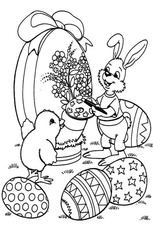 çocuklar için kolay çizim paskalya yumurtası, Paskalya için yumurta ve hayvanlarla basit boyama fikri