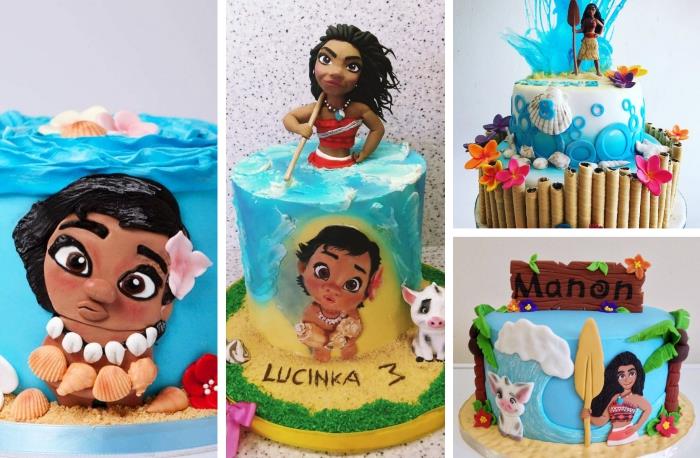 sviesto kremas su turkio spalvos maistiniais dažais, kad „Disney“ pyragas padarytų vaianos gimtadienio dekoraciją