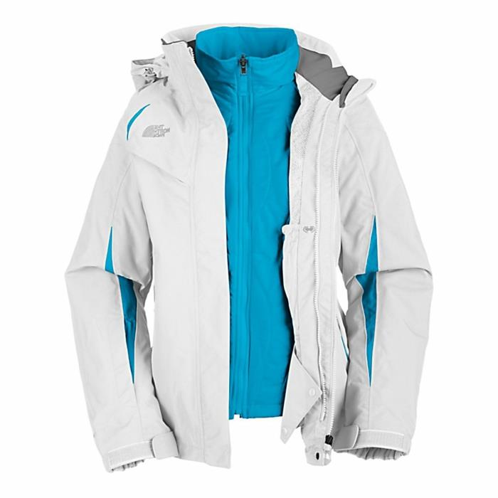 Kadın-kayak-anorak-beyaz-mavi-kış-sporlarını seven-modern-kızlar-için