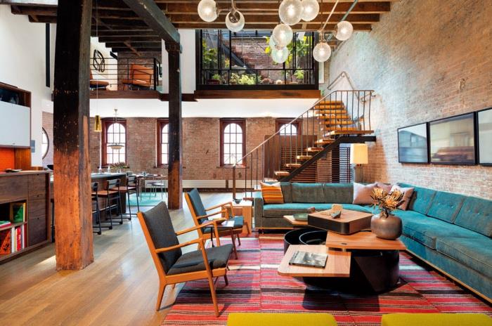new-york-şık-iki seviyeli-loft-daire