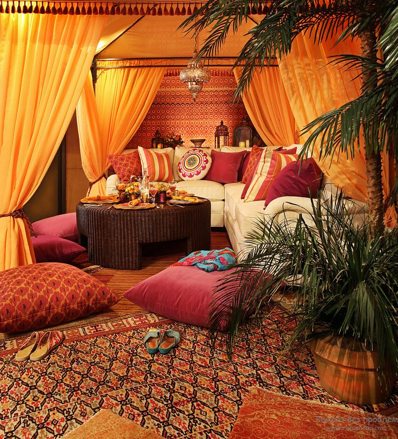 Arabiškas stilius, tai palapinė, kilimai, pagalvės
