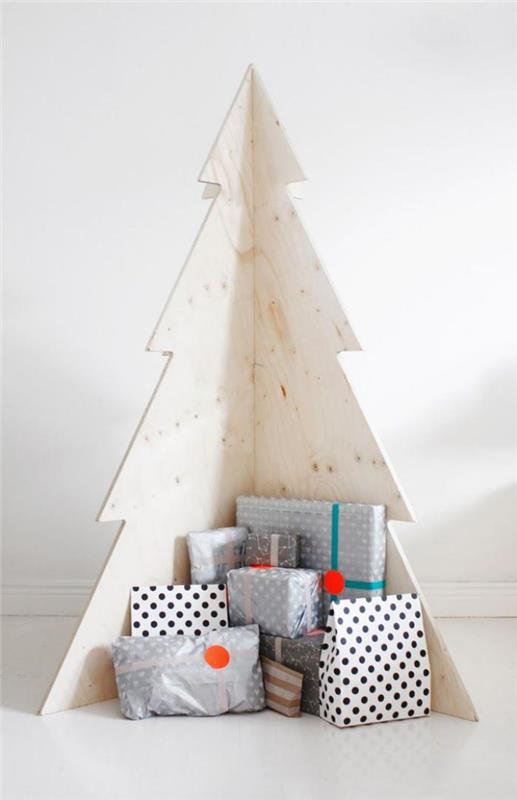 Ideja za božično drevo v bledem lesu-DIY-deco