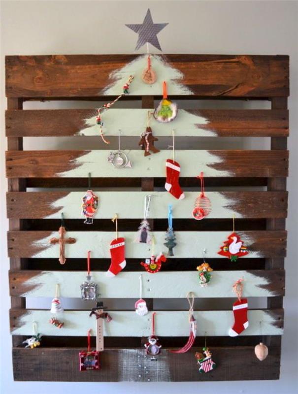 Ideja za božično drevo na paleti-božični deco