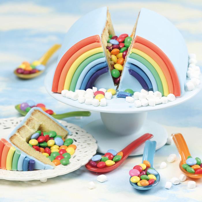 Čudovita ideja za rojstnodnevno torto za dekleta Ideja za sladko torto za mavričnega otroka