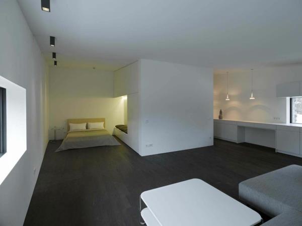minimalistinės architektūros pavyzdys-miegamasis