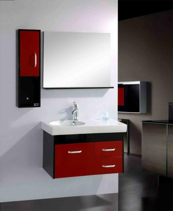 kopalnica-omara-z-ogledalom-v rdeče-črni barvi