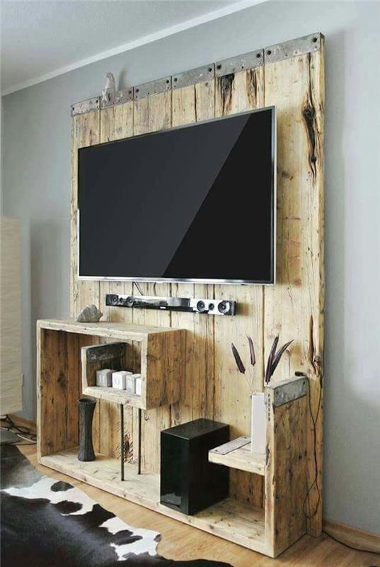 Diy design stojalo za TV palete