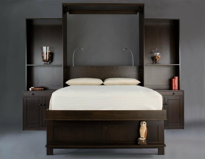 ikea-zložljiva-garderoba-posteljno-pohištvo-črno-rjavo pohištvo