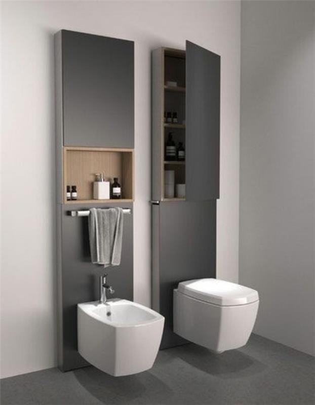 „Allibert“ vonios kambario spintelė jūsų pilkam vonios kambariui-modernūs baldai-nebrangus vonios kambarys