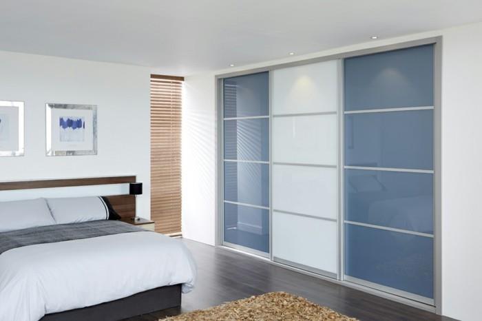 omare za spalnice velike velikosti, drsne bele in modre omare za spalnice