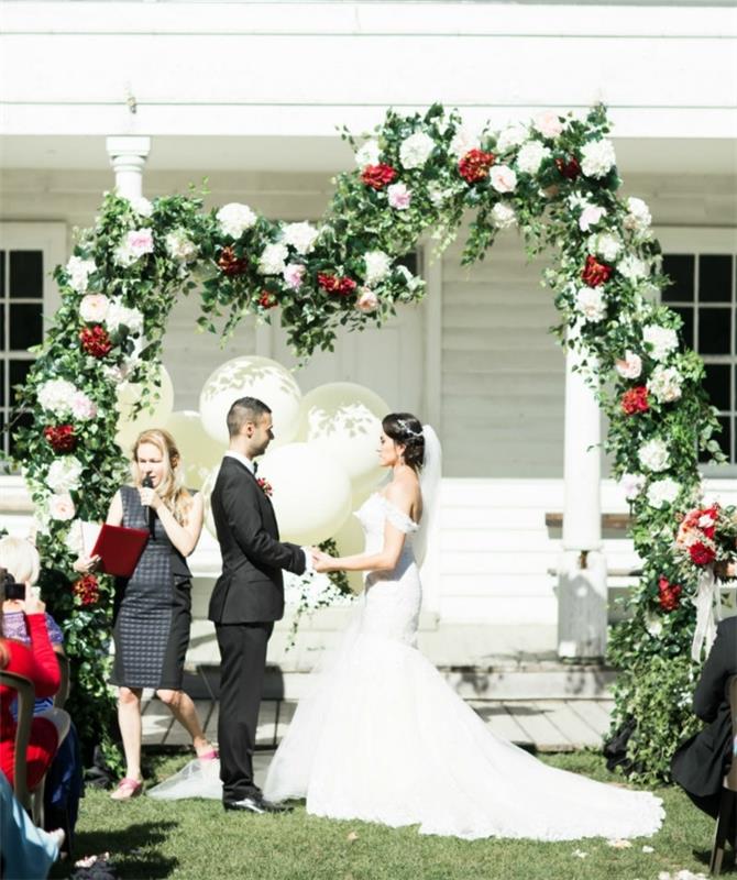 düğün için fantastik kemer bir kemer çiçek sanatı düğün çiçek çelenk düğün töreni