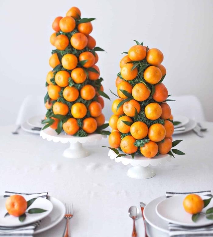 „Pasidaryk pats“ kalėdinis papuošimas vaisiais, „pasidaryk pats“ eglutės modelis su klementinais ir kopūstų kopūstais