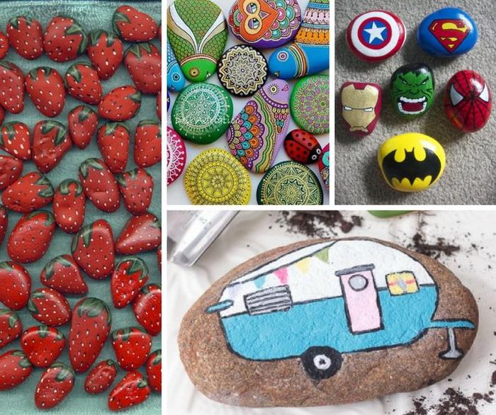 izvirne ideje za otroškega DIY s kamenčki