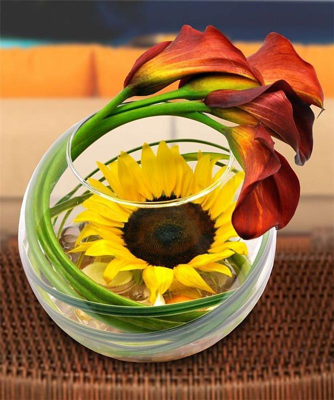 modern-foral-art-calla-lily-ve-ayçiçeği