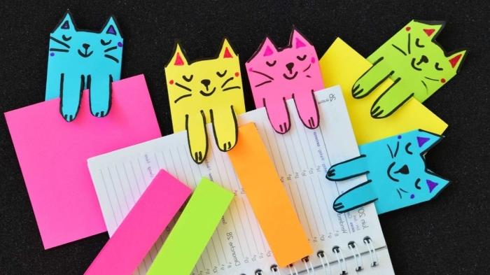 gençler için kolay ve ekonomik manuel aktivite, patileri olan renkli bir kedi şeklinde orijinal yer imi modelleri