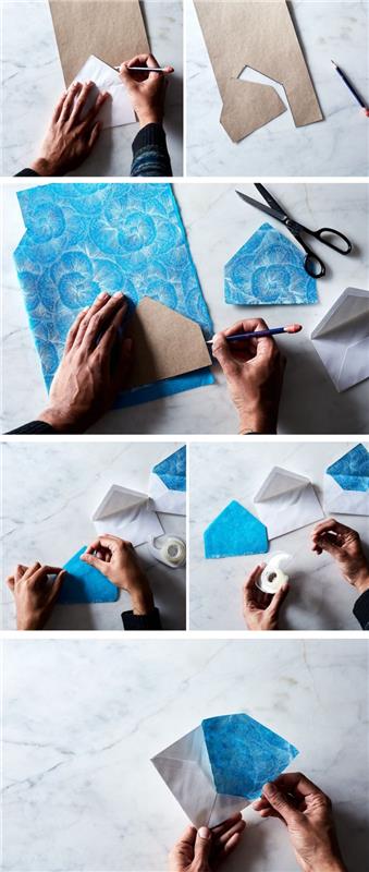kağıt zarf nasıl yapılır, renkli kağıt ve bant kullanarak bir zarfı kişiselleştirin