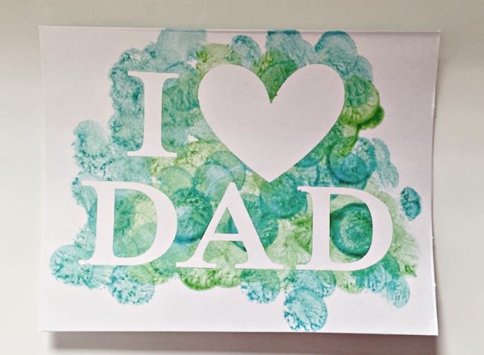 enostavna ideja za darilo za otroke v vrtcu, ročna dejavnost za dan očetov, diy akvarelna kartica