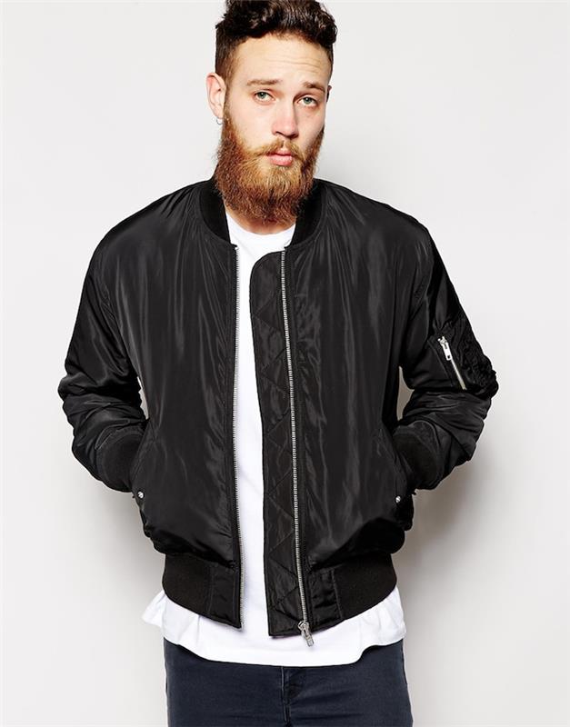 asos-jakna-bomber-jakna-moški-črni-letalski plašč