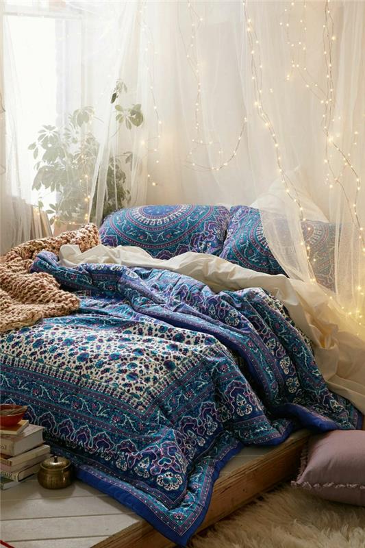 Müthiş gri ve mor yatak odası mor renk güzel dekorasyon aydınlık güzellik çelenk
