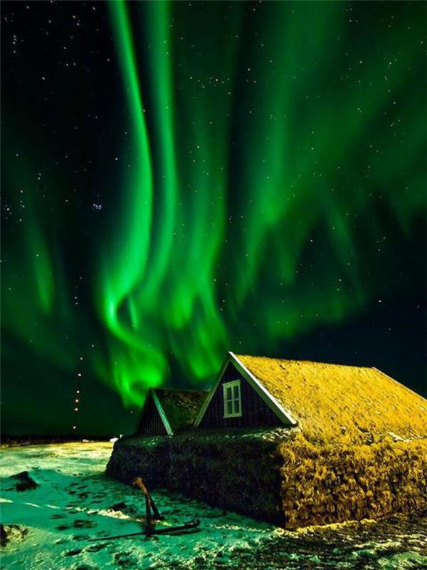 İzlanda'nın kuzey ışıkları-güzelliği