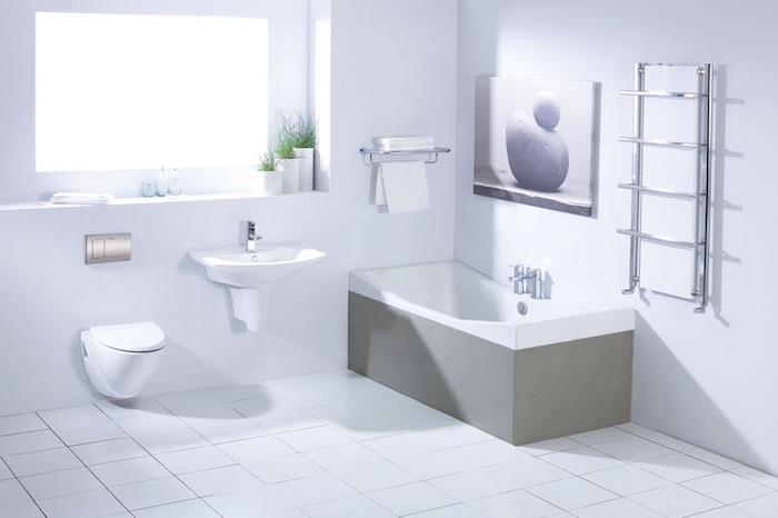 tasarımcı küvetli modern beyaz banyo