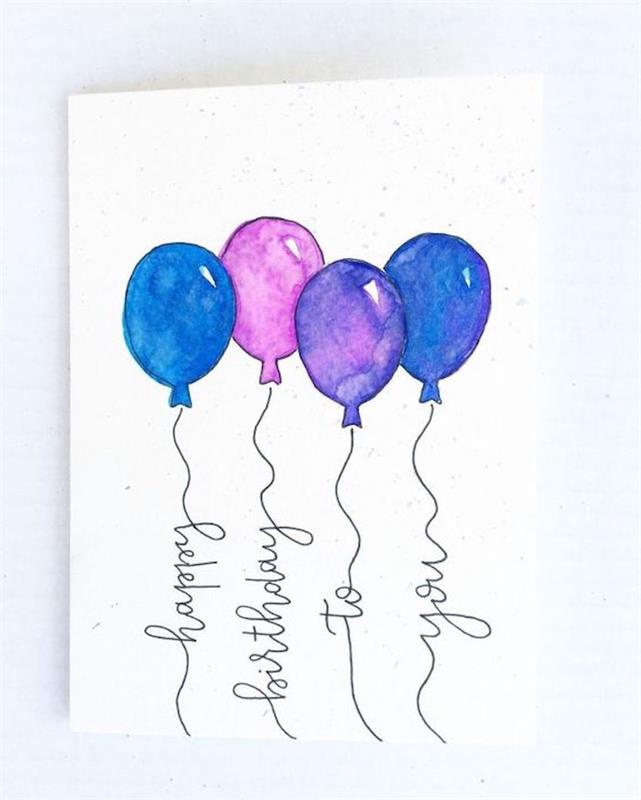 Voščilnica z risbo balonov, podoba humorja za rojstni dan, rojstnodnevna risba