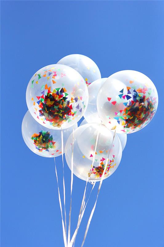 kako narediti balone iz konfetov, elegantno novoletno dekor idejo narediti sami