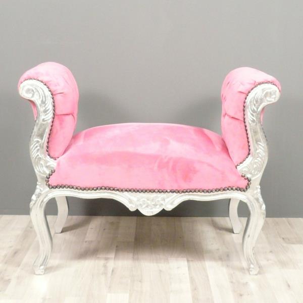 baroko-rožinės spalvos suoliukas