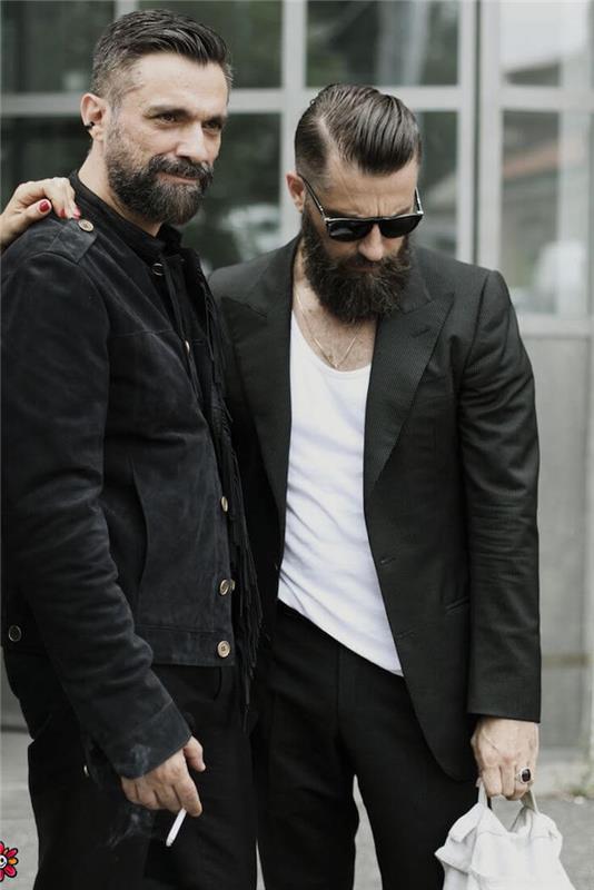 kako dolgo imeti lep brado vrat moški hipsters pompadour cut