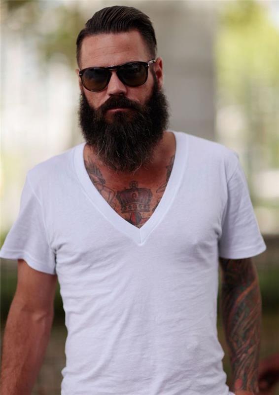 dobro podrezana brada v hipsterskem trendovskem pompadour kroju