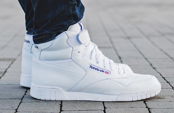 „reebok ex-o-fit“ aukšto baltumo derliaus vyriški aukštakulniai bateliai