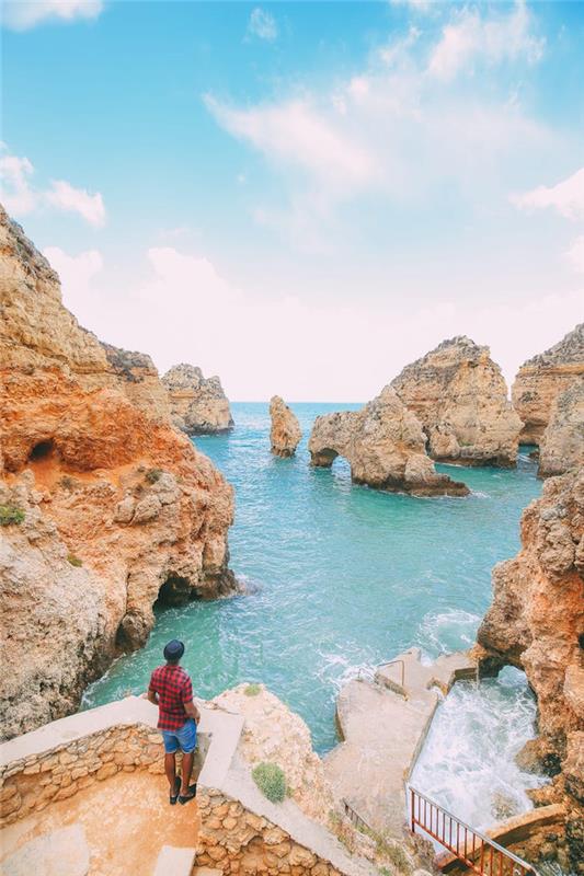 Ponta de la Piedade, Portugalijos vandenynas ir uolos Algarvėje, gražiausios nuotraukos pasaulyje, nuostabus kraštovaizdis pasirinkite vaizdą