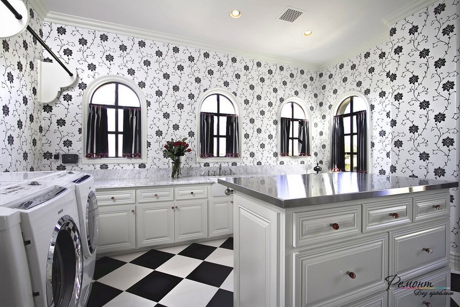 Cucina in bianco e nero