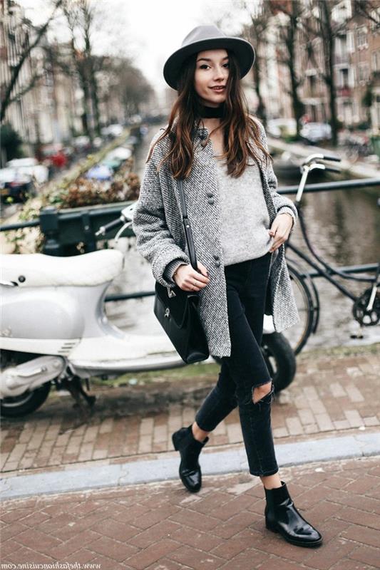 Erkek ayak bileği botlarını giyme trendi, Timberland moda fikri fotoğraf Amsterdam sokak stili ile görünüm
