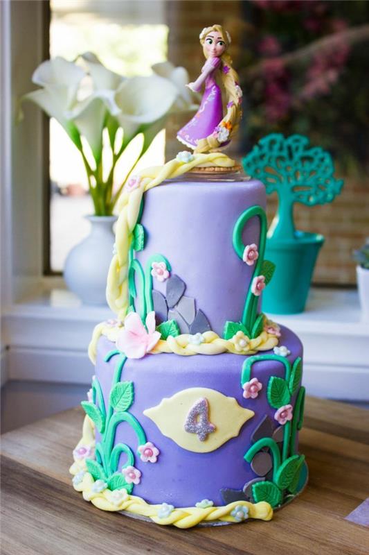 Princesės lėlės pyrago viršūnė princesės pyragaičių grožis ir žvėris Rapunzelis