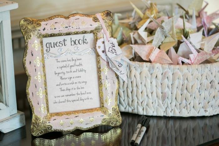 Asmeninė vestuvių svečių knyga vestuvių svečių knyga origami paukščiai su citatomis