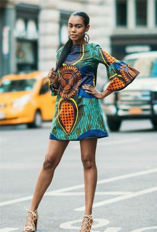 Hangi şık Afrika elbisesi 2018 şık kollu Afrika peştamalı elbise fikri