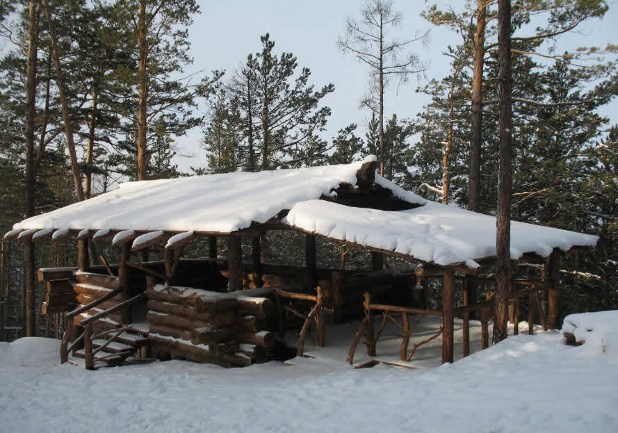 cenador en invierno