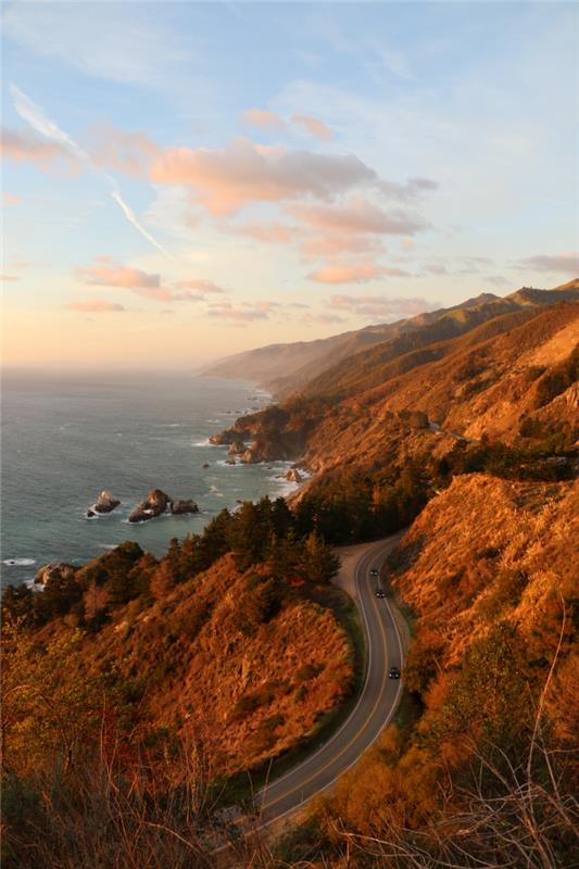 kokią vietą aplankyti Amerikoje, kelionės idėja į Big Surą Kalifornijoje