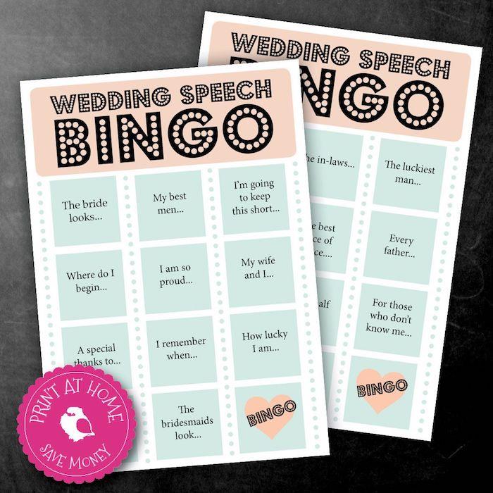 Bingo za poročne zdravice, poročne rdeče niti, družabne igre, kako načrtovati poročni sprejem