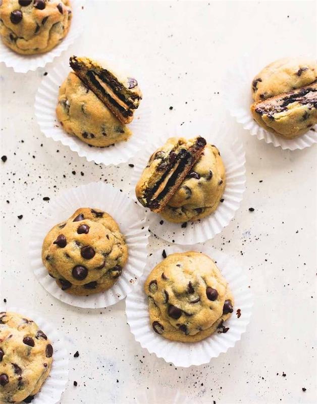 Piškotki con gocce di cioccolato, biscotti colazione leggeri, biscotti morbidi al cioccolato